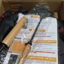 WANGYUANJI 11.8 Inch Iron Wok with Glass Lid, Flat Bottom Stir Fry Pan with Wooden Handle, Non-Coated Naturally Nonstick Skillet, Traditional Chinese Wok for Gas, Electric & Induction Cooking