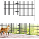 Metal Garden Fence with Gate 28 in x 23.3 ft, Dog Fence Outdoor for Yard