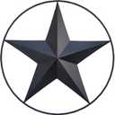 JoyEvy 24.5" Black Large Barn Star Wall Decor-Americana Exterior House Decor-Metal Star for Outside Texas Stars Art Rustic Vintage Western Country Home Farmhouse Wall Decoration