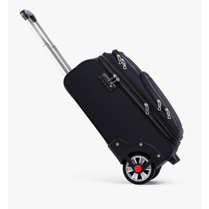 Softside Expandable Luggage with Large Steel Wheels Carry-On Luggage Suicase (Black, 21-Inch)