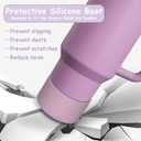 2 x Stanley Cup Accessories Set,Including 2 Pcs 0.4in Straw Cover, 1 Silicone Spill-Proof Stopper Set of 3, 1 Name ID Letter Handle Charm, 1 Silicone Cup Boot Fits Stanley 40&30 Oz Tumbler (A)