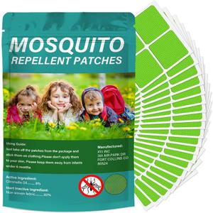 2 x 120 Pack Mosquito Repellent Patches, Individually Wrapped Mosquitoes Bracelets Stickers for Camping Swimming Outdoor Indoor, Deet Free, Green