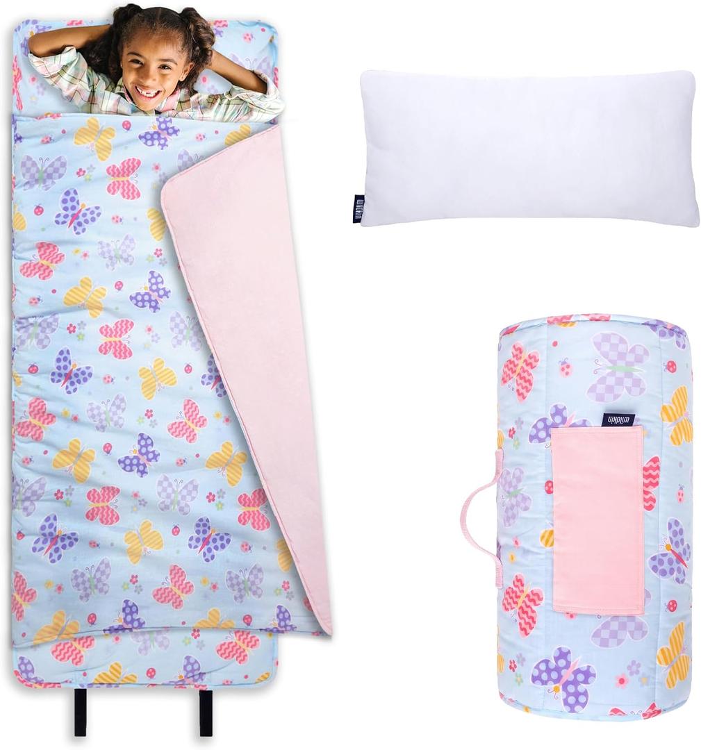 Wildkin Kids Original Nap Mat – Cozy Kids Sleep Mat with Pillow, ideal for School & Travel