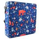 Dining Chair Heightening Cushion Portable Dismountable Adjustable Highchair Booster for Baby Toddler Kids Infant Washable Thick Chair Seat Pad Mat (Blue Bear)