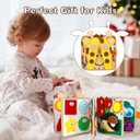 Giraffe Busy Book for Toddlers 1-3,Montessori Toys Toddler Busy Board for 1 Year Old, Felt Quiet Book Sensory Learning Activity Books, Airplane Car Travel Toys, Gifts for Boys Girls 1+