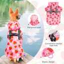 BEAUTYZOO Dog Raincoat Hooded with Harness Built-in for Small Medium Large Dogs Girls Boys, Dog Rain Jacket Slicker Poncho, Waterproof Dog Rain Coat Clothes for Winter Rainy Snowy Days, Pink M