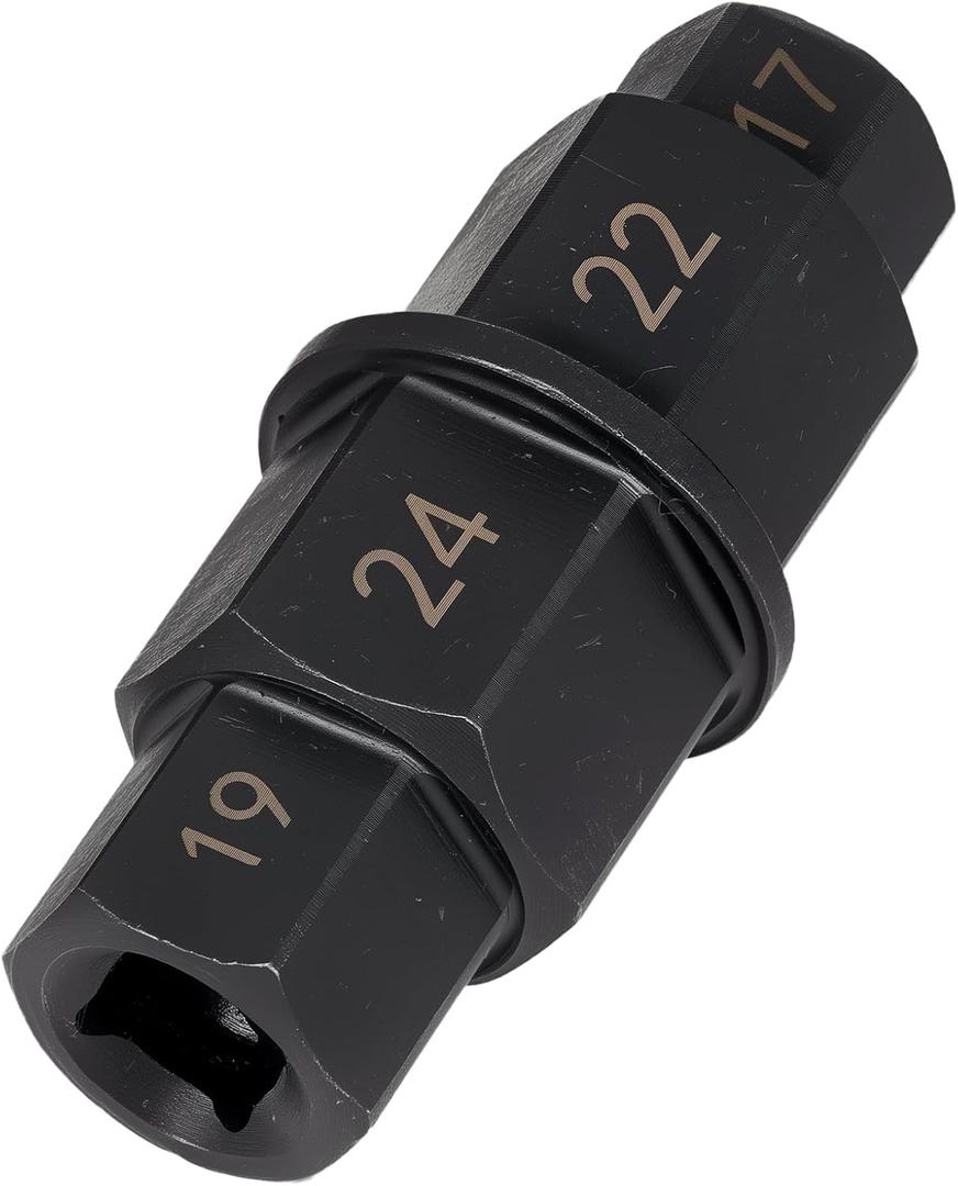 Motorcycles Hex Axle Tool steady Hex Bit Socket Set Black Spindle Socket Adapter Tool 17mm,19mm,22mm,24mm with Gloves, 6 in 1 (4 in 1)