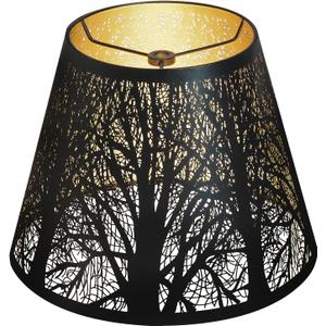 Small Lamp Shade, ALUCSET Barrel Metal Lampshade with Pattern of Trees for Table Lamp and Floor Light, Top Diameter 6 X Bottom Diameter 10 X Height 7.5 Spider