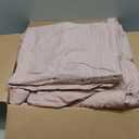 MooMee Fitted Bottom Sheet Only 100% Washed Cotton Linen Like Textured Breathable Durable Soft Comfy Deep Pocket Fits Mattress up to 17" (Mauve Brown, Queen)
