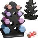Dumbbell Rack Stand Only(Dumbbells Not Included) - Dumbbell Storage Rack with/without Wheels, Space Saver for Home Gym. (4 Tier - Simple)