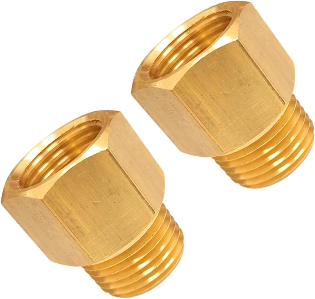 Brass Fitting Reducer Adapter, 1/2 Inch NPT Male to 1/2 Inch NPT Female, Male to Female Pipe Adapter, Brass Pipe Extension Fittings, 3/4" OD  3/4" ID, Pack of 2