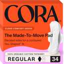 Cora 100% Organic Cotton Topsheet Pads (34 Made to Move Regular Pads)