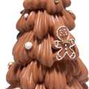 Hodao Christmas Tree Resin Figurine Brown Hand-Painted Gingerbread Christmas Tree with Candy Ornaments, Holiday Tabletop Dcor, Gift for Family, Mantel, and Winter Home Decoration