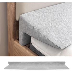 60"x8"x5" Bed Wedge Pillow for Headboard Bed Wedge Gap Filler Cover 1.5-inch Gaps Mattress Wedge Gap Filler to Stop Items Falling Down(Grey) (Queen)