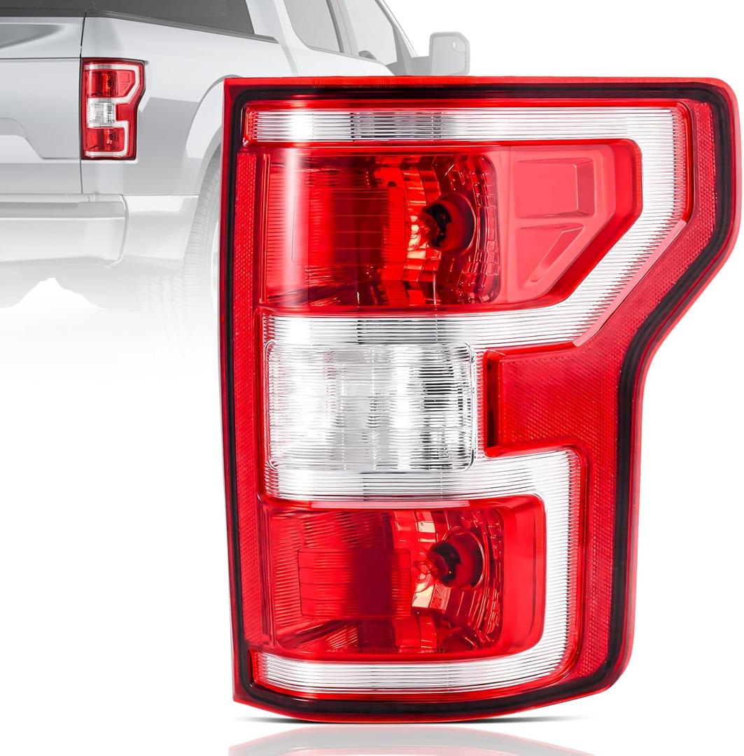 F150 Tail Lights Assembly Compatible With 2018 2019 2020 Ford F150 Right Passenger Side Taillight Brake Lamps Bulb and Harness Replace JL3Z13404H