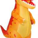 COMIN Inflatable Dinosaur Costume for Adults Blow Up T Rex Costume Dino Inflatable Costume Orange Full Body for Halloween Party