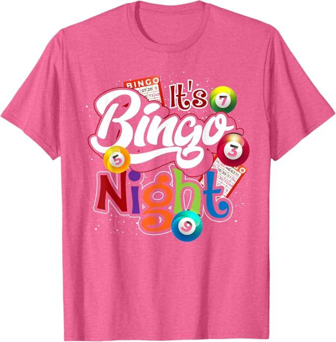 Bingo Night Gift Bingo Player Lottery Winner Gambling Bingo T-Shirt, Small, Pink Heather
