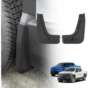 BestEvMod Rear Mud Flaps Splash Guards Compatible with Chevrolet Silverado EV 2026 2025 2024 Accessories Fender Dirt Protection Winter Sediment Dirt Protection No Need to Drill Set of 2 Rear Only