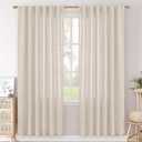BGment Linen Curtains 80 Inch Length 2 Panels for Living Room, Boho Semi Sheer Window Drapes Textured with Back Tab Rod Pocket for Farmhouse Bedroom Dining Light Filtering, 52 Inch Wide Each Panel