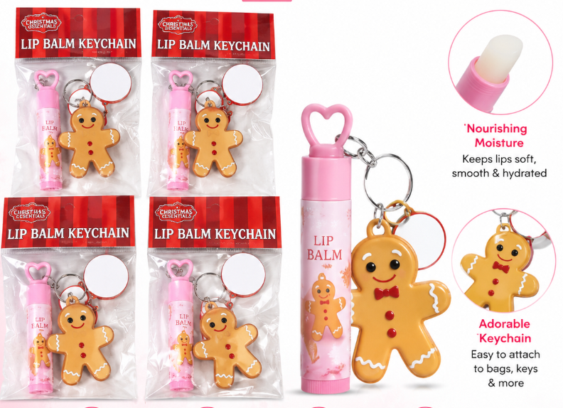 Lip Balm Keychain, 6 pack, Strawberry