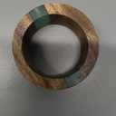 Wooden Napkin Rings Set of 8 for Dinning Table Decor - Acacia Wood Resin Napkin Holder Blue Napkin Ring for Home and Kitchen Décor (Green Round Shape)
