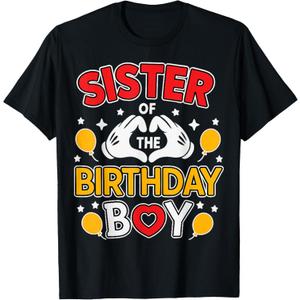 T-Shirt Sister Of The Birthday Boy, Men, Black, Small