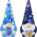 Set of 2 Christmas Gnomes Chanukah Decorations Handmade Elf Dwarf Figurines for Home Kitchen Farmhouse Tiered Tray Holiday Festival Party Scandinavian Tomte
