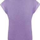 Bingerlily Girls Summer Casual Tops Short Sleeve Textured T Shirts Cute Comfy Tees (XXL)