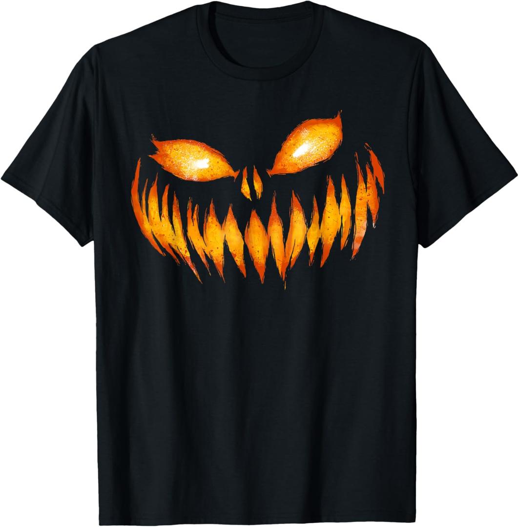 Jack O Lantern Scary Carved Pumpkin Face Halloween Costume T-Shirt