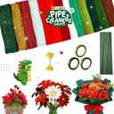 POMBUDS Pipe Cleaners Craft Bulk, 1300pcs Chenille Pipe Cleaners for Crafts, Chenille Stems Art Supplies, 13 Color, Pipe Cleaners for Creative DIY Room Decor.