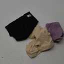 3 Pack FINETOO Women's High Waisted Seamless Underwear Full Coverage Brief Ladies No Show Panties Sexy Lingerie Regular&Plus Size (Large, Black & Beige & Grape Purple & Silver Gray)