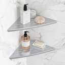 Qeke Corner Shower Shelf Brushed Nickel, 304 Stainless Steel 11.5 Recessed Corner Shelf Bathroom for Tiled Wall, Floating Shower Shelves Shampoo Holder, No Drilling, 2 Pack