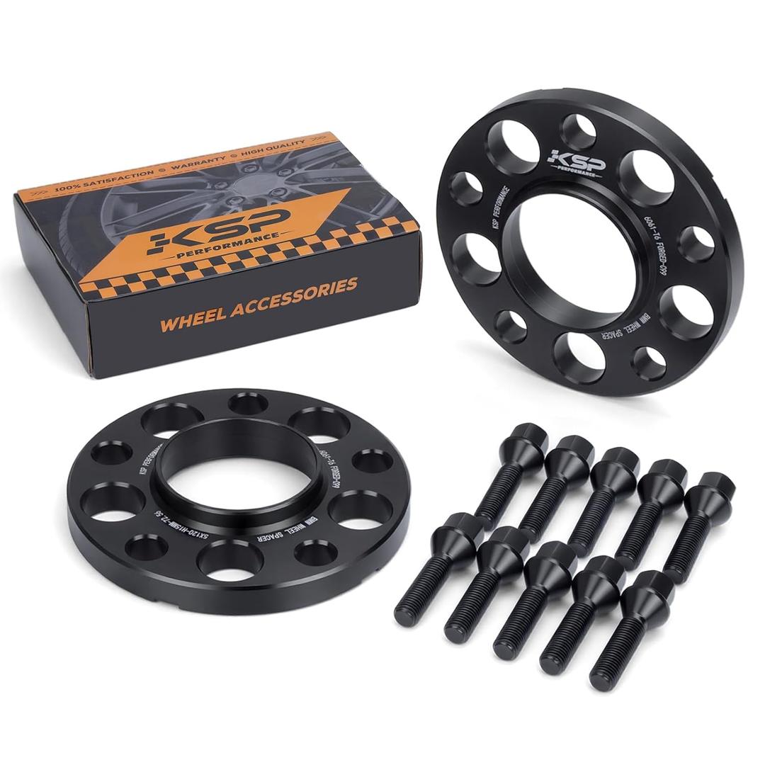 KSP 5X120mm Wheel Spacers, 2PCS 15mm Hubcentric Forged Spacer for E36 E46 E90 E92 E60 318i 323i 325i 328i 330i 335i 525i 545i Thread Pitch M12x1.5 Hub Bore 72.56mm