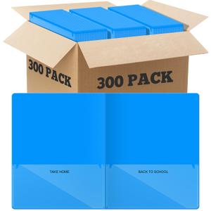 Henoyso 300 Pcs Communication Folders for Students, Blue 2 Pocket