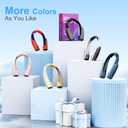 Portable Neck Fan with 6 Powerful Speeds, 8000mAh Battery Operated USB-C Rechargeable Fan, Hands-Free 360 Cooling Neck Fan,Twistable,Low-Noise Personal Fan Gift for Women Men (Black)