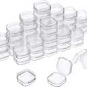 SATINIOR 48 Packs Clear Small Plastic Containers Transparent Storage Box with Hinged Lid for Small Items Crafts Jewelry (1.37 x 1.37 x 0.7 Inches)