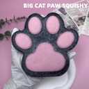 Cat Paw Squishy Big Fufu Squishies Giant Cat Paw Toy 5.5 Inch Large Paw Print Squishy Squeeze Toys Tangcii Pinch Family Silicone Stress Relief Cute Soft Sticky Toy for Adults Kids (Black+pink)