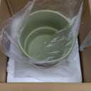 6.7 Inch Ceramic Plant Pots, Planters for Indoor Outdoor Plants with Drainage Holes and Saucer, Succulent Orchid Flower Pots Gradient Green