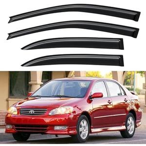  Window Visors Rain Guards Shield for 2003-2008 Toyota Corolla, Out-Channel Window Vent Wind Deflectors Visors Shades for 03-08 Corolla
