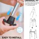 2 x 2024 Upgraded Walker Ski Glides Made with Wear-Resisting Rubber Base, NOT Scratch Floor, Universal Fit Walker Accessories for Folding Walkers, Walker Glides for Seniors, Walker Feet Replacement (Black)