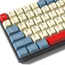 PBT Keycaps Set, Doubleshot 137 Key Caps,Cherry Profile Custom Keycap for 61/64/68/84/87/100/104/108 Mechanical Keyboard, Compatiability for 60 65 75 100 Percent Keyboads (White Blue Red)