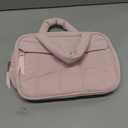 Makeup Bag for Women Cosmetic Bag Large Make Up Organizer Travel Toiletry Bags Waterproof Zipper Tote Pouch Purse for Girls (Quilted Pink)