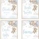 4PCS Bear Table Sign Centerpieces for We Can Bearly Wait Baby Shower Decorations Bear Birthday Decorations Party Supplies(8x10in)