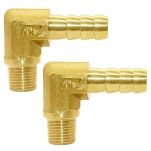 Joywayus Brass Hose Fitting,90 Degree Elbow,5/16" Barb x 1/8" NPT Male Pipe Water/Fuel/Air(Pack of 2)