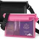 HEETA Waterproof Fanny Pack, Waterproof Pouch Dry Bag 2 Pack for Phone Passport Purse, Adjustable Waist Strap for Swimming Kayaking Boating Paddle Board Accessories Cruise Beach Camping Essentials (Black & Pink)