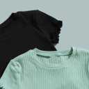 Floerns Girls' Casual T-Shirt (Black)