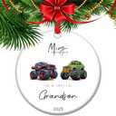 Grandson Christmas Ornament  Toy Car & Gamer Gift, Keepsake for Special Grandson, Car Lover or Video Game Fan Holiday Decor (C14)