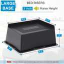 Bed Risers 2 inch, 3 inch, 4 inch, 5 inch, 6 inch Heavy Duty, Oversized Furniture Riser for Couch Sofa Table Desk Chair Recliner Leg Frame Dorm, Support up to 6000 Lbs (Black 3 inch, 4 Pack)