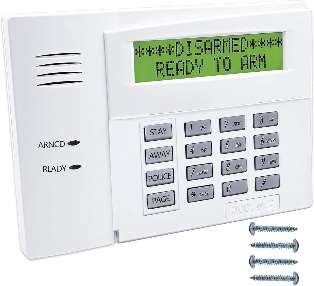 6160 Custom Alpha Alarm Keypad Display, Compatible with Honeywell VISTA-20P/15P/10P and Ademco Systems, Addressable Wired Security Keypad, Replacement for Ademco 6160 Keypad