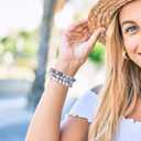 MOFREE Beaded Bracelet Compatible with Apple Watch Band 38mm 40mm 41mm Women, Fashion Handmade Crystal Stone Beads Elastic Stretchy Strap for iWatch Band Series SE 9 8 7 6 5 4 3 2 1